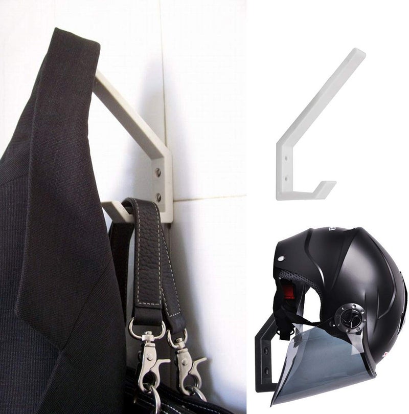 Fonture 4PCS Helmet Holders Plastic Hanging Hooks Wall Mounted Hangers Hat Glove Bag Shoe Clothes Rack (Black-4PC) - Image 5
